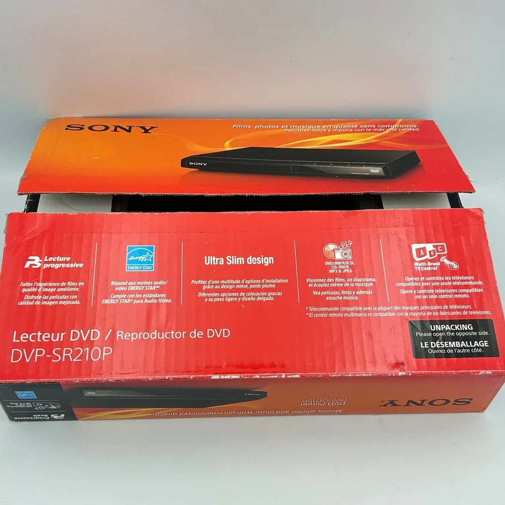 Sony DVD Player DVP-SR210P Progressive Scan Ultra Slim Boxed w/ Remote Boxed